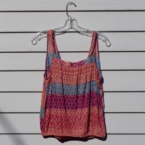 FREE PEOPLE Colorful Tank with Elasticized Hem